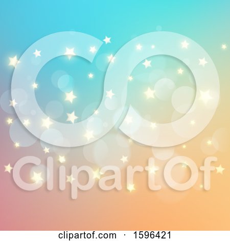 Clipart of a Flare and Star Background - Royalty Free Vector Illustration by KJ Pargeter