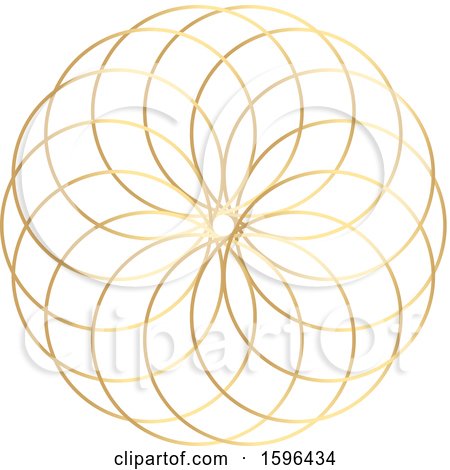 Clipart of a Golden Geometric Circle Doodle Roulette - Royalty Free Vector Illustration by KJ Pargeter