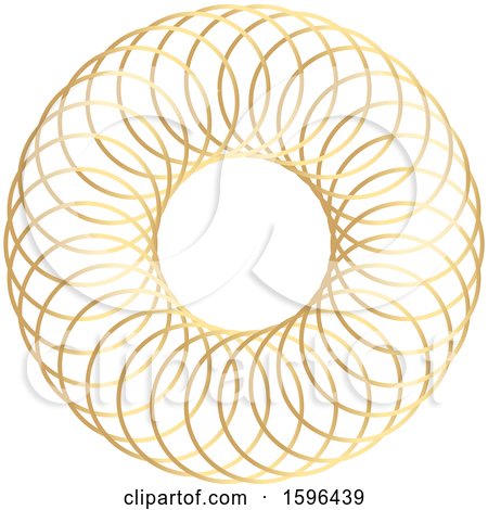 Clipart of a Golden Geometric Circle Doodle Roulette - Royalty Free Vector Illustration by KJ Pargeter