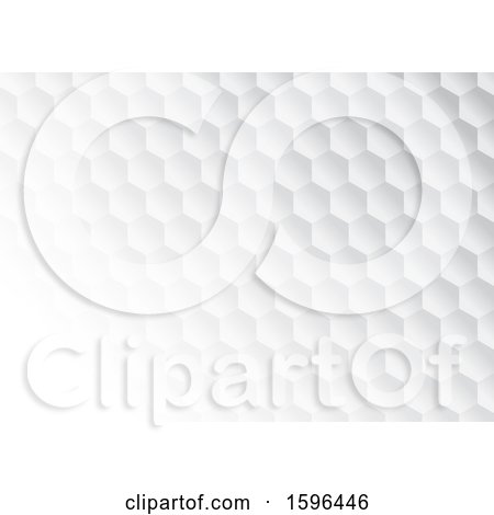 Clipart of a Grayscale Hexagon Background - Royalty Free Vector Illustration by KJ Pargeter