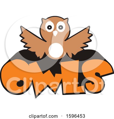 Clipart of an Owl School Mascot over Text - Royalty Free Vector Illustration by Johnny Sajem