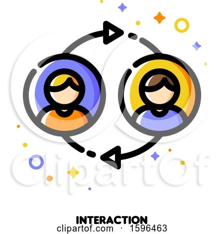 Clipart of a Business Interaction Icon - Royalty Free Vector Illustration by elena