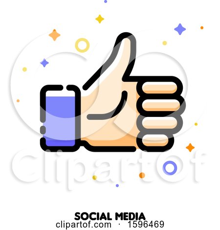 Clipart of a Social Media Thumb up Icon - Royalty Free Vector Illustration by elena
