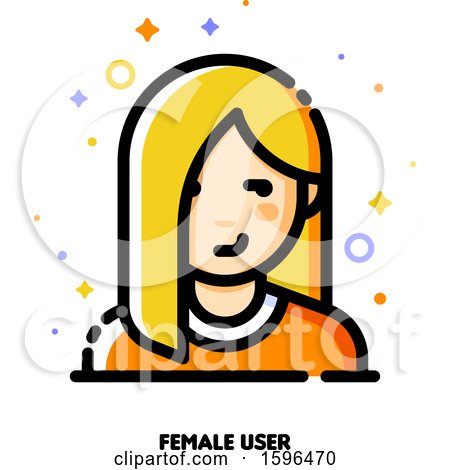 Clipart of a Female User Icon - Royalty Free Vector Illustration by elena