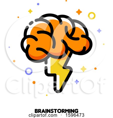 Clipart of a Brainstorming Icon - Royalty Free Vector Illustration by elena
