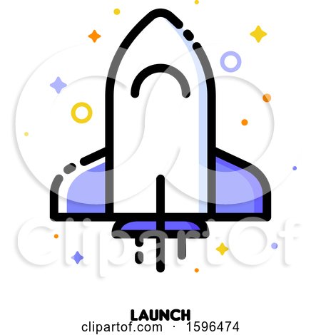 Clipart of a Launch Business Icon - Royalty Free Vector Illustration by elena