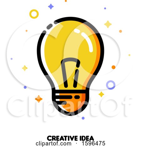 Clipart of a Creative Idea Light Bulb Icon - Royalty Free Vector Illustration by elena