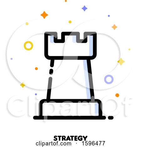 Clipart of a Stateegy Rook Chess Piece Icon - Royalty Free Vector Illustration by elena