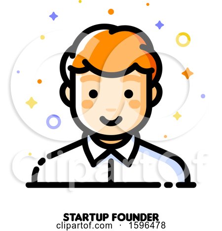 Clipart of a Male Startup Founder Icon - Royalty Free Vector Illustration by elena