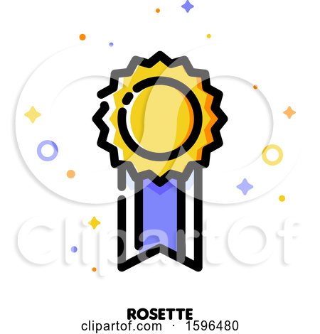 Clipart of a Rosette Icon - Royalty Free Vector Illustration by elena