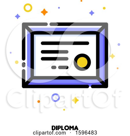 Clipart of a Diploma Icon - Royalty Free Vector Illustration by elena
