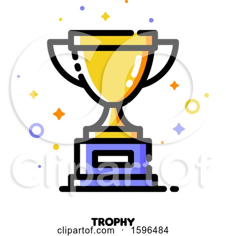 Clipart of a Gold Trophy Cup Icon - Royalty Free Vector Illustration by elena
