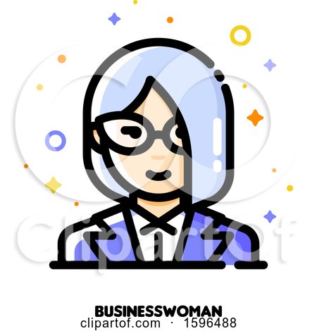 Clipart of a Business Woman Avatar Icon - Royalty Free Vector Illustration by elena
