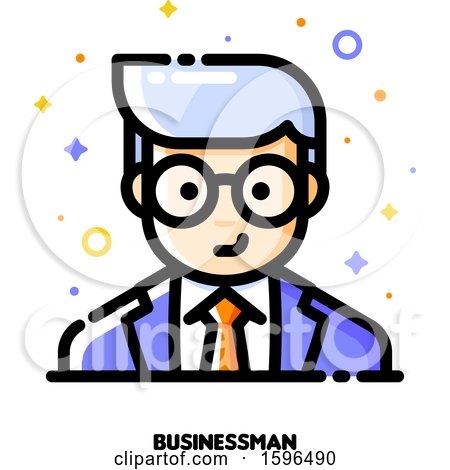 Clipart of a Business Man Avatar Icon - Royalty Free Vector Illustration by elena