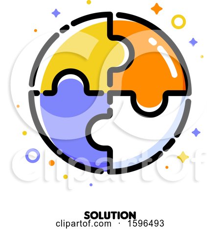 Clipart of a Jigsaw Puzzle Solution Icon - Royalty Free Vector Illustration by elena