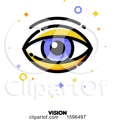Clipart of a Human Eye Vision Icon - Royalty Free Vector Illustration by elena