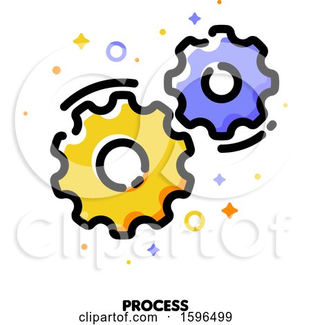 Clipart of a Process Gears Icon - Royalty Free Vector Illustration by elena