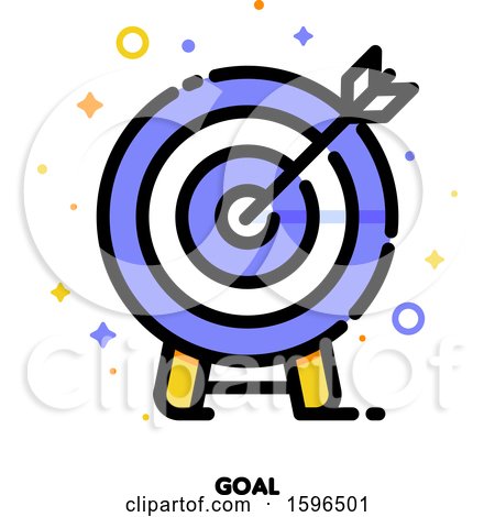 Clipart of a Goal Archery Board Icon - Royalty Free Vector Illustration by elena