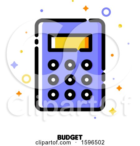 Clipart of a Budget Calculator Icon - Royalty Free Vector Illustration by elena