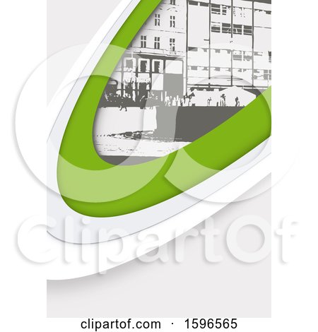 Clipart of a Green White and Gray Urban Background - Royalty Free Vector Illustration by dero