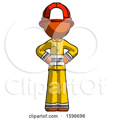 Orange Firefighter Fireman Man Hands on Hips by Leo Blanchette