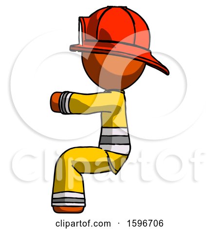 Orange Firefighter Fireman Man Sitting or Driving Position by Leo Blanchette