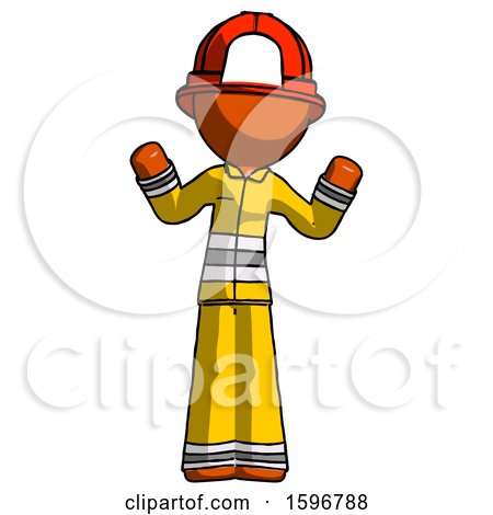 Orange Firefighter Fireman Man Shrugging Confused by Leo Blanchette
