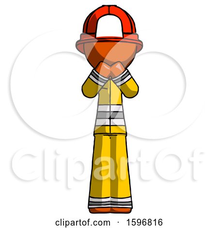 Orange Firefighter Fireman Man Laugh, Giggle, or Gasp Pose by Leo Blanchette