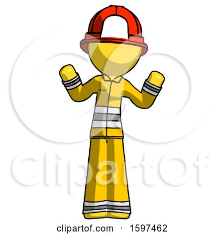 Yellow Firefighter Fireman Man Shrugging Confused by Leo Blanchette