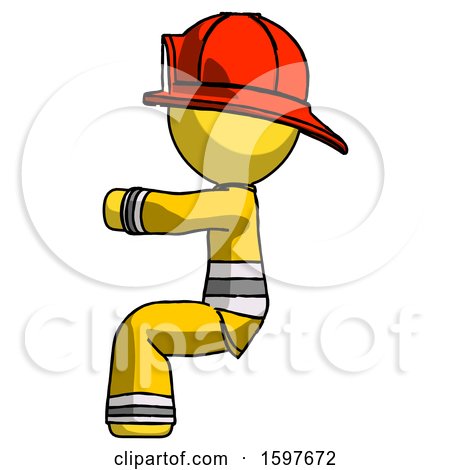 Yellow Firefighter Fireman Man Sitting or Driving Position by Leo Blanchette