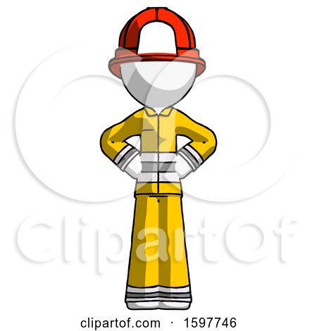 White Firefighter Fireman Man Hands on Hips by Leo Blanchette