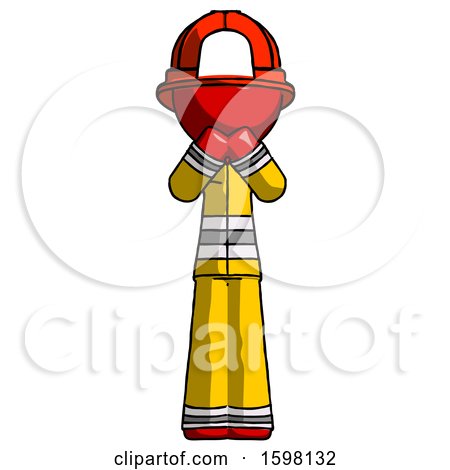 Red Firefighter Fireman Man Laugh, Giggle, or Gasp Pose by Leo Blanchette