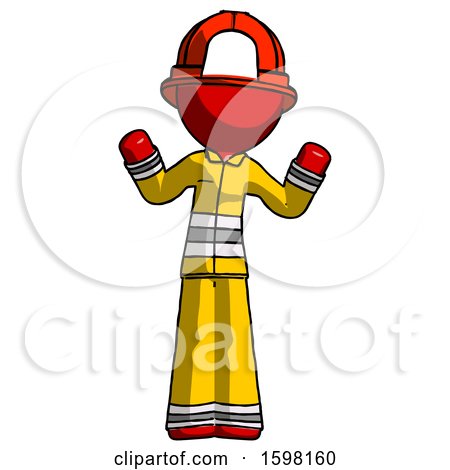 Red Firefighter Fireman Man Shrugging Confused by Leo Blanchette