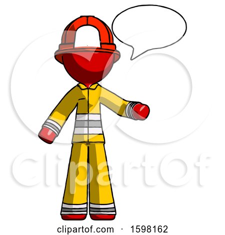 Red Firefighter Fireman Man with Word Bubble Talking Chat Icon by Leo Blanchette