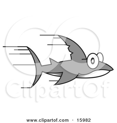Super Fast Shark Speeding Through The Water Clipart Illustration by Andy Nortnik