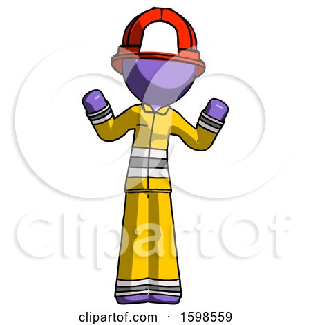 Purple Firefighter Fireman Man Shrugging Confused by Leo Blanchette