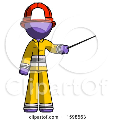 Purple Firefighter Fireman Man Teacher or Conductor with Stick or Baton Directing by Leo Blanchette