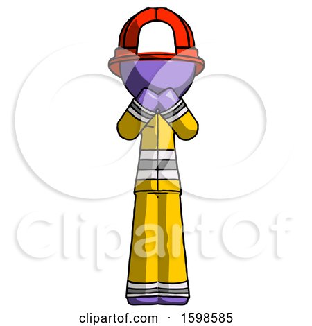 Purple Firefighter Fireman Man Laugh, Giggle, or Gasp Pose by Leo Blanchette