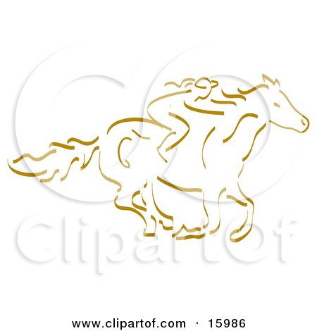 Girl Horseback Riding Clipart Illustration by Andy Nortnik