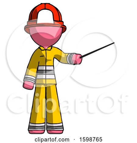 Pink Firefighter Fireman Man Teacher or Conductor with Stick or Baton Directing by Leo Blanchette