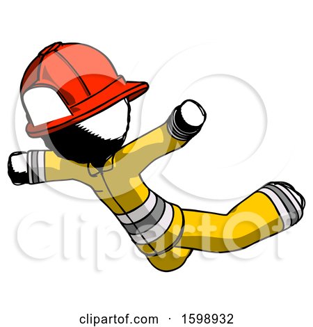 Ink Firefighter Fireman Man Skydiving or Falling to Death by Leo Blanchette