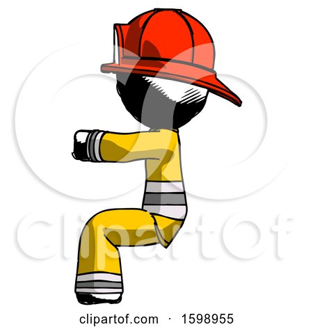 Ink Firefighter Fireman Man Sitting or Driving Position by Leo Blanchette
