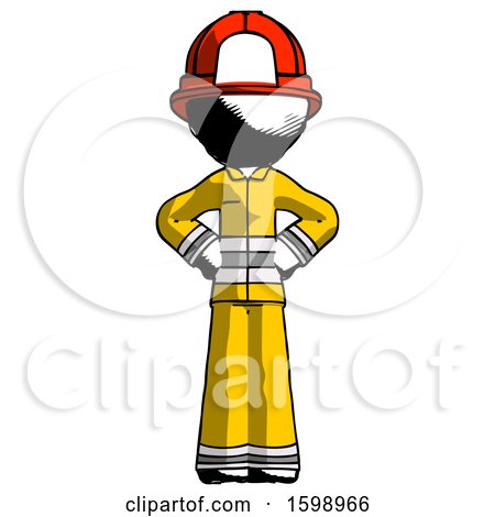 Ink Firefighter Fireman Man Hands on Hips by Leo Blanchette