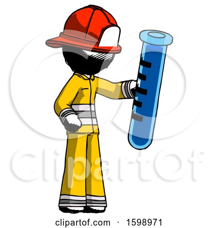 Ink Firefighter Fireman Man Holding Large Test Tube by Leo Blanchette