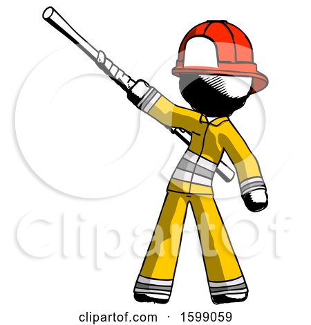 Ink Firefighter Fireman Man Bo Staff Pointing up Pose by Leo Blanchette