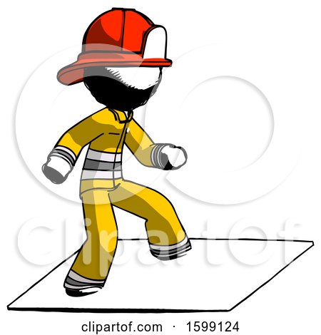 Ink Firefighter Fireman Man on Postage Envelope Surfing by Leo Blanchette