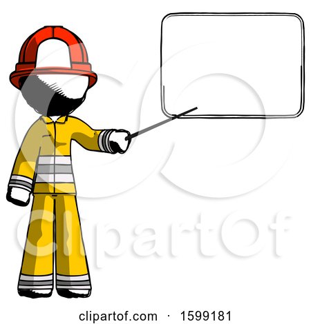 Ink Firefighter Fireman Man Giving Presentation in Front of Dry-erase Board by Leo Blanchette