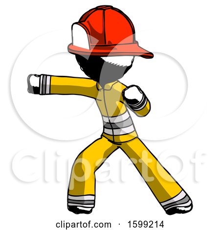 Ink Firefighter Fireman Man Martial Arts Punch Left by Leo Blanchette