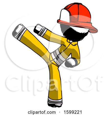 Ink Firefighter Fireman Man Ninja Kick Left by Leo Blanchette