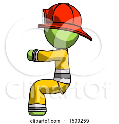 Green Firefighter Fireman Man Sitting or Driving Position by Leo Blanchette